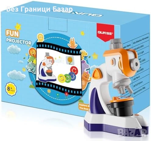 Нова играчка Детски STEM микроскоп с проектор 100X 400X 1200X комплект