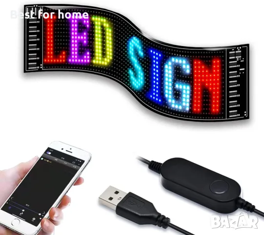 LED матричен панел Bluetooth APP Control USB 5V гъвкав LED екран превъртащ се текстов шаблон 