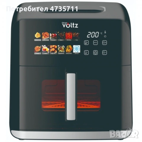 Еърфрайър Oliver Voltz OV51980CF, 1800W, 8 литра, Двоен нагревател, 12 Програми, LED дисплей и прозо, снимка 5 - Други - 54091784