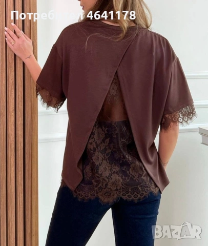 Дамска тениска с дантела, снимка 3 - Тениски - 54127720