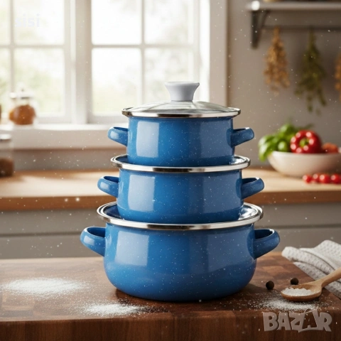 Комплект от 3 тенджери - 16см, 18см, 20см, снимка 9 - Съдове за готвене - 54142989