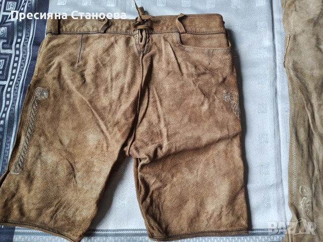 Автентични баварски кожени панталони (Lederhosen) – Alpin и Wild & Wald, Естествена кожа, снимка 4 - Къси панталони - 54640058