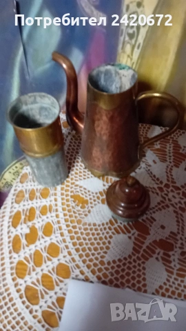 старинен двоен меден чайник, снимка 3 - Антикварни и старинни предмети - 54993023