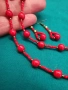 Колие и обици от червен тюркоаз, снимка 3