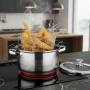 Тенджера с кошница за пържене и стъклен капак Cheffinger Ø24 см инокс 6.5 л индукция, снимка 2