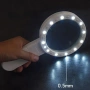 Професионална LED лупа 30X с леща 107 мм – 12 бели LED + UV светлина за електроника, бижутерия 10277, снимка 16
