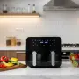 Двоен фритюрник с горещ въздух Cheffinger 9 л  с дигитален дисплей, стъклен прозорец и 360° циркулац, снимка 3