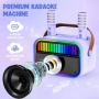 Нова Детска караоке машина Ankuka Bluetooth с 2 микрофона и диско светлини, снимка 2