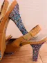 Обувки естествена кожа и брокат, снимка 3