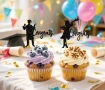 12 бр Бал Абитуриент Congrats завършване дипломиране топери украса декор за мъфини кексчета торта , снимка 1