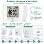 Водоустойчив дигитален часовник с термометър влагомер и таймер за баня LED електронен електронен, снимка 6