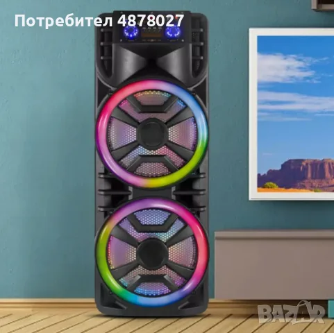 Караоке тонколона с два високоговорителя 2х12 инча XH-1689, снимка 4 - Тонколони - 55564816