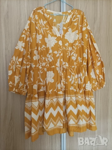 Нова макси флорална, памучна рокля George 