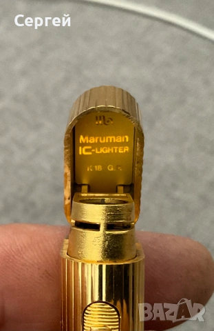 Шикозна винтидж японска запалка Maruman IC-503 K18 G.P. като ново, снимка 5 - Запалки - 54439108