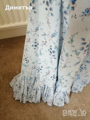 Лятна рокля във викториански стил в синьо на цветя, снимка 5 - Рокли - 54243008