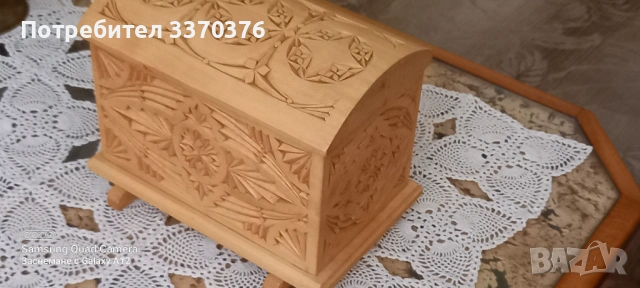 Дървена кутия за бижута-ръчна изработка, снимка 8 - Антикварни и старинни предмети - 54590068