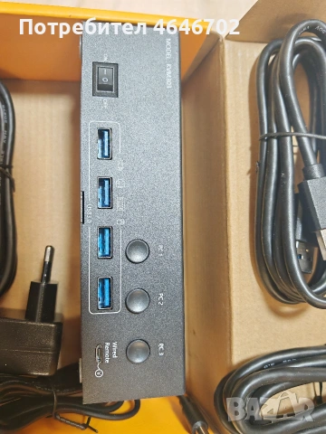 Kceve 3 портов kvm суйч, за монитори лаптопи компютри телевизори и камери., снимка 4 - Кабели и адаптери - 54555372