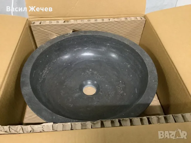 Каменен умивалник – Bluestone, 40 см, снимка 2 - Мивки - 55426745