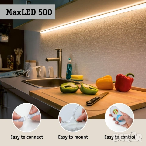 LED лента Paulmann MaxLED 500 Full Line COB 2.5 м 15W 1250 lm 2700K - НОВА -, снимка 6 - Лед осветление - 54693725