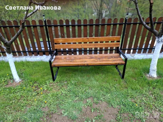 Ръчно изработена градинска пейка от масивно дърво , снимка 6 - Градински мебели, декорация  - 54600280
