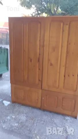 гардероб масив с шкаф гардероби с шкафове чам масивно дърво , снимка 2 - Гардероби - 55669956