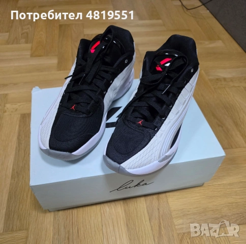Страхотни баскетболни обувки Air Jordan Luka 4 "White Cement" - размер 45, снимка 2 - Спортни обувки - 54541826