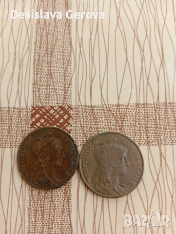 Две медни Франция-1911г.,1913г., снимка 3 - Нумизматика и бонистика - 54745740