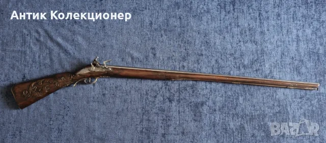 Кремъчна пушка съ сребърни апликации , Германия 1770–1790 гг, снимка 6 - Антикварни и старинни предмети - 55327256