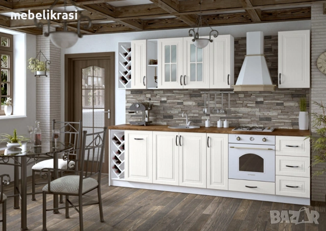 Кухня Винтидж 208В с МДФ врати, снимка 3 - Кухни - 26001279