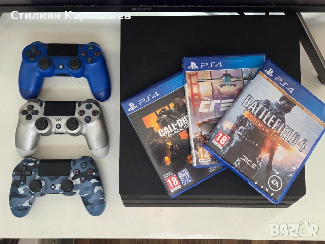 Sony Playstation 4 Pro/Ps4 Pro + 3 джойстика и 3 игри