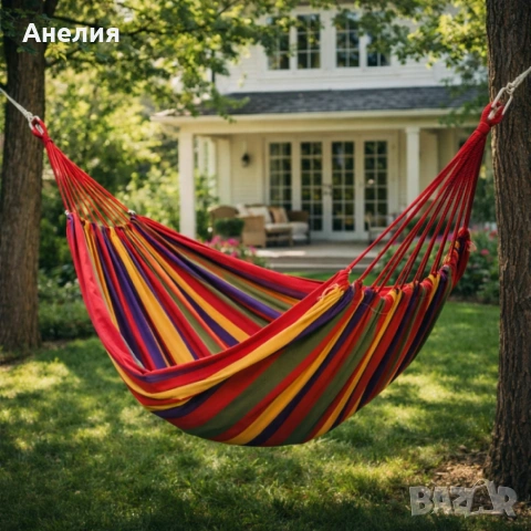 Градиснки червен хамак - идеален за релакс, следобедна дрямка или почивка, снимка 2 - Други - 54046067