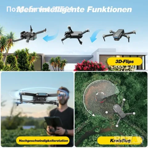 Дрон DEERC D20S 1080P  с  камера , сгъваем FPV предаване, снимка 2 - Дронове и аксесоари - 55382809