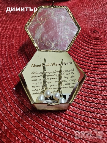 Перлени обици – висящи 