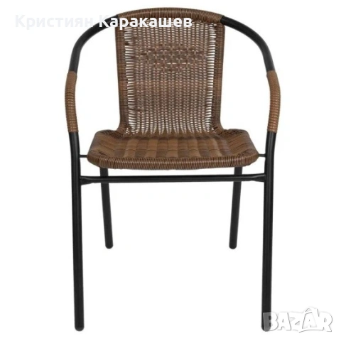 Градински ратанов стол, кафяв LUX, снимка 3 - Градински мебели, декорация  - 54569317