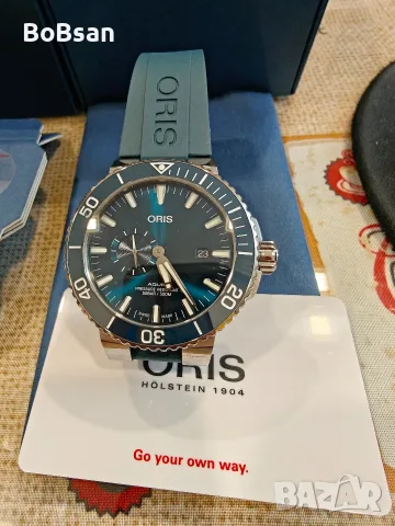 ORIS AQUIS SMALL SECOND DATE AUTOMATIC 45.5MM, снимка 5 - Мъжки - 55396305