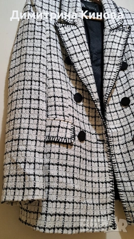 Двуредно сако Zara букле, снимка 2 - Сака - 54552515