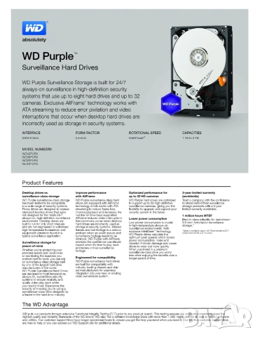 Твърд Диск Hikvision WD10PURX 1TB Western Digital Purple Проектиран за 24 NON-STOP Видеонаблюдение, снимка 5 - Други - 55103351