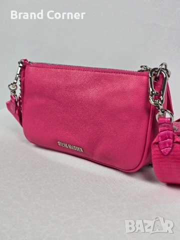 Нова дамска чанта Steve Madden 3 в 1 – циклама с портмоне, снимка 4 - Чанти - 54405720