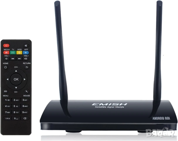 Android TV Box EMISH X800 (8-ядрен) – Смарт ТВ Бокс за телевизор, снимка 2 - Плейъри, домашно кино, прожектори - 55276330