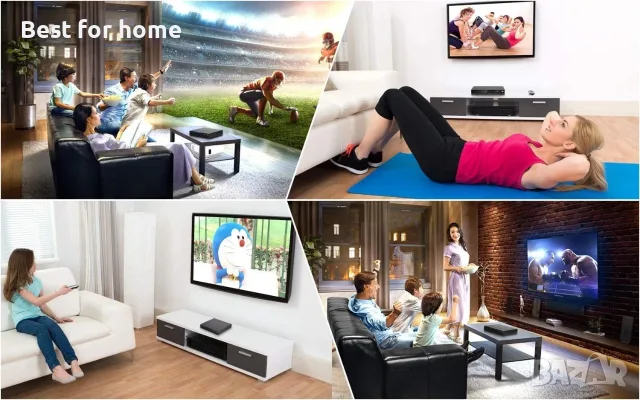Tojock HDMI AV HD TV DVD плейър Коаксиален изход AV кабел USB вход Без регионално кодиране, снимка 8 - Плейъри, домашно кино, прожектори - 55340710
