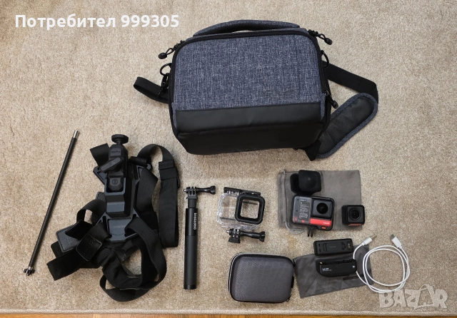 Insta360 ONE RS Twin Edition - Пълен Професионален Комплект (КАТО НОВ)