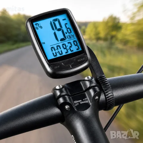 Велокомпютър с 19 функции, LCD дисплей, LED подсветка, Безжичен, 78 × 53 × 18 мм, снимка 13 - Аксесоари за велосипеди - 55293902