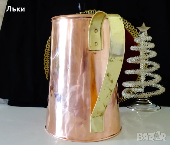 Медна кана с капак,чиста червена мед,5 л.,печат. , снимка 6 - Антикварни и старинни предмети - 54527378