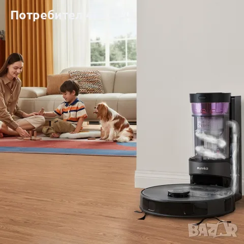 Прахосмукачка Робот Eureka NER E10s с Циклонна Станция ЧИСТО НОВА Запечатана, снимка 5 - Прахосмукачки - 55395977