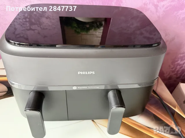Двоен фритюрник с горещ въздух Philips Airfryer , снимка 2 - Фритюрници - 55665072