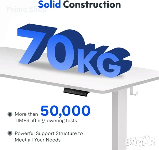 Електрическо регулируемо бюро FLEXISPOT с памет, 110x54 см, бяло, снимка 5 - Бюра - 54414645