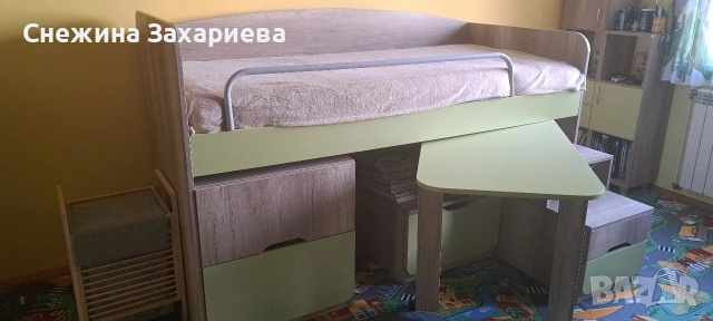 Детско - юношеско легло с бюро + матрака, снимка 6 - Мебели за детската стая - 55194878