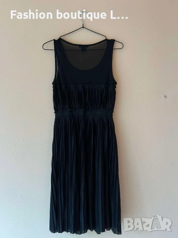 H&M Черна рокля солей със сърцевидно деколте S размер 🖤, снимка 3 - Рокли - 54731064