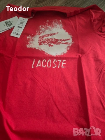 Нова червена тениска Lacoste размер М