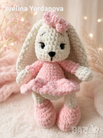 Плетено зайче, снимка 2 - Плюшени играчки - 54357813